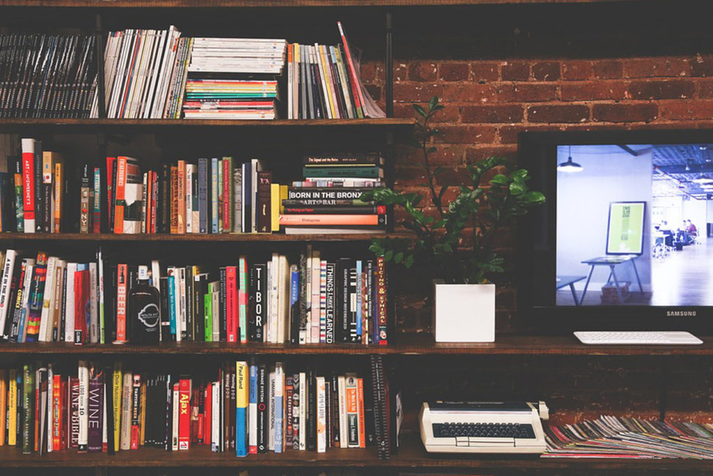 pared con libros